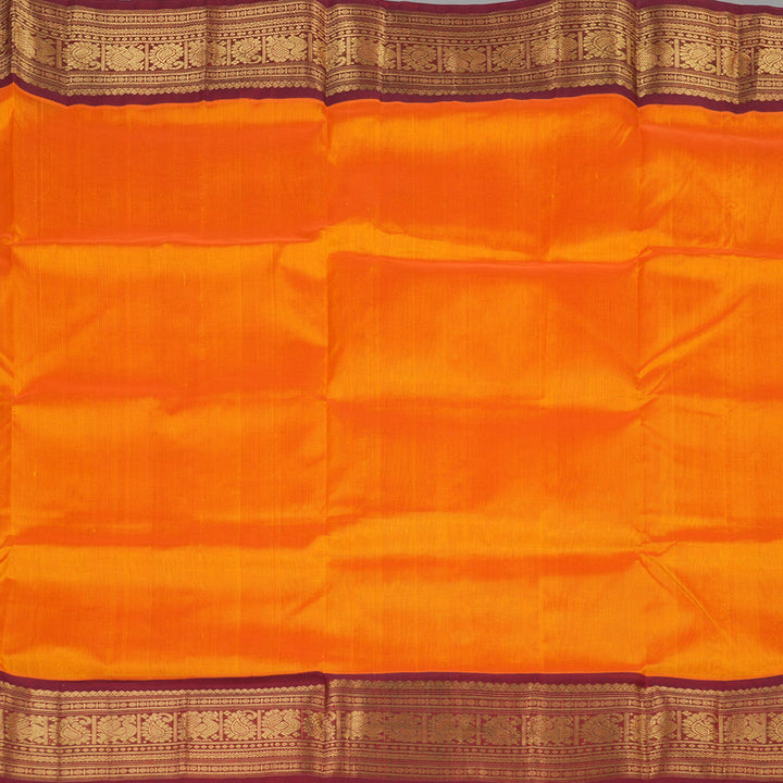 Hayagrivas Handloom Korvai Silk Cotton Saree in Regal Mango Shade KBE364E8-2