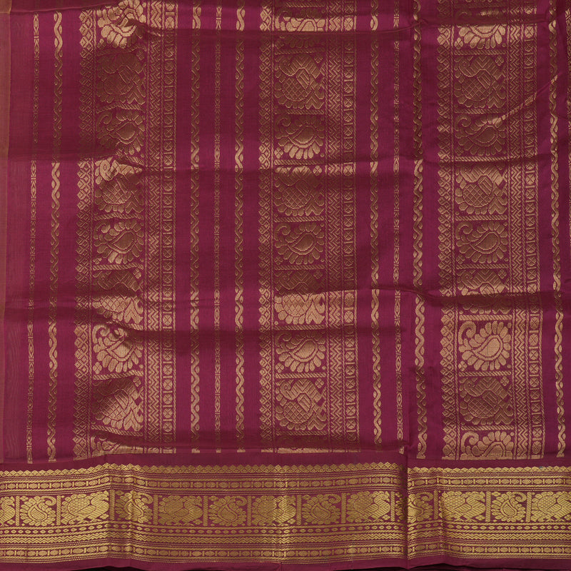Hayagrivas Handloom Pure Silk Cotton Saree in Serene Sandal KBE364E8-3