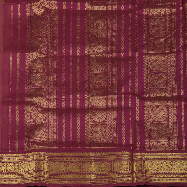 Hayagrivas Handloom Pure Silk Cotton Saree in Serene Sandal KBE364E8-3