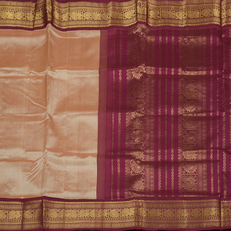 Hayagrivas Handloom Pure Silk Cotton Saree in Serene Sandal KBE364E8-3