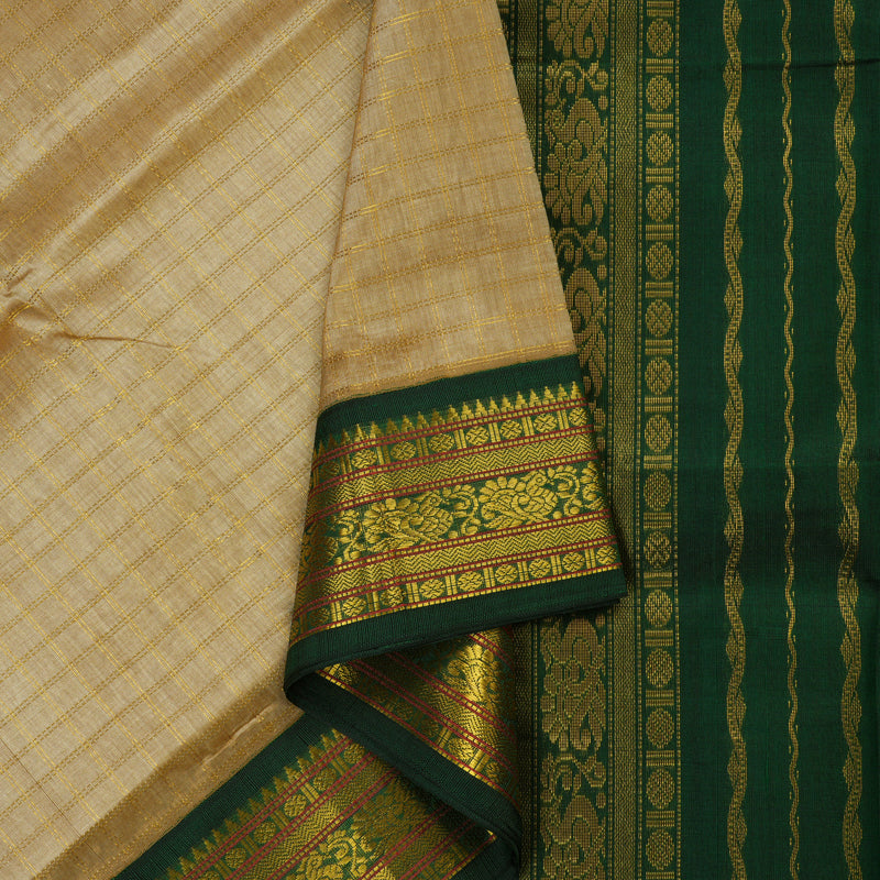 Hayagrivas Handloom Pure Silk Cotton Saree in Elegant Sandal KBE365E11-2