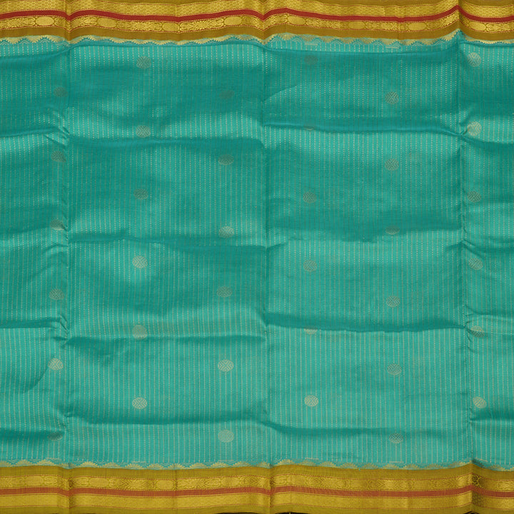 Hayagrivas Handloom Pure Silk Cotton saree in Refreshing Sea Blue KBE365E2-1