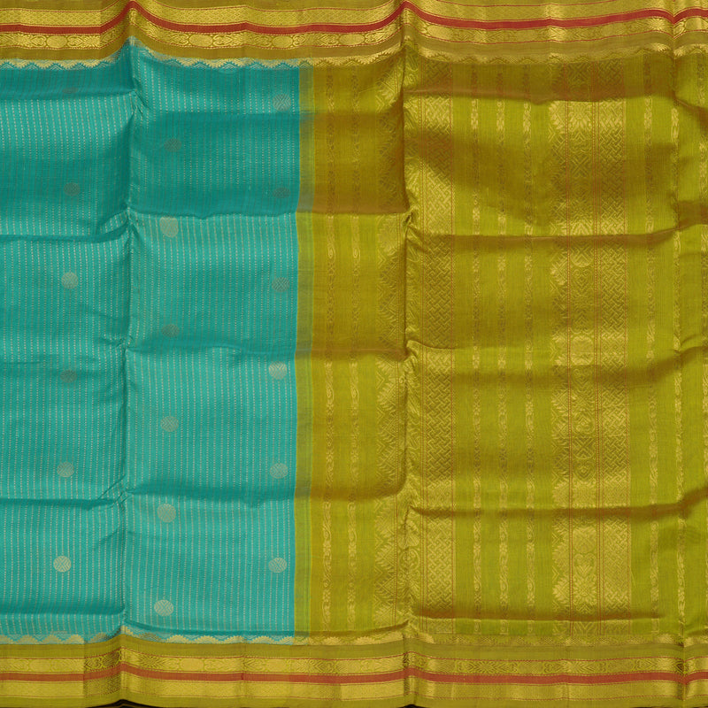 Hayagrivas Handloom Pure Silk Cotton saree in Refreshing Sea Blue KBE365E2-1