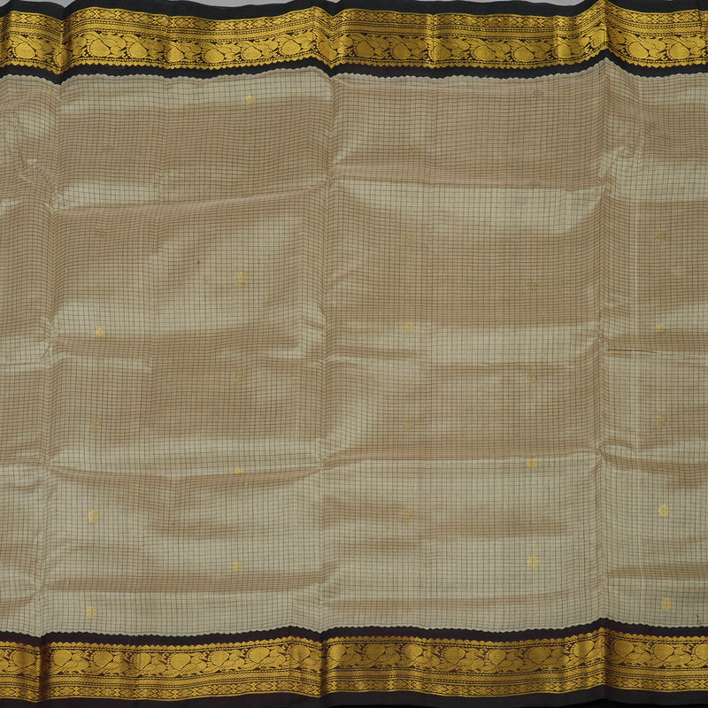 Hayagrivas Handloom Pure Silk Cotton saree in Classic Beige KBE365E3-1