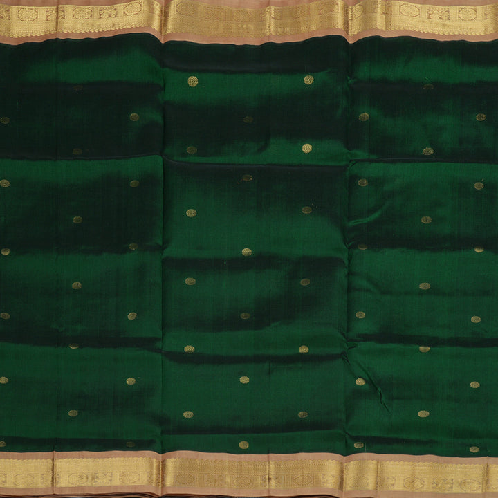 Hayagrivas Handloom Pure Silk Cotton Saree in Regal Bottle Green KBE365E4-4