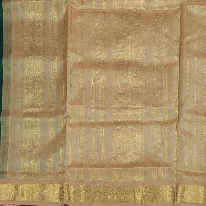Hayagrivas Handloom Pure Silk Cotton Saree in Regal Bottle Green KBE365E4-4