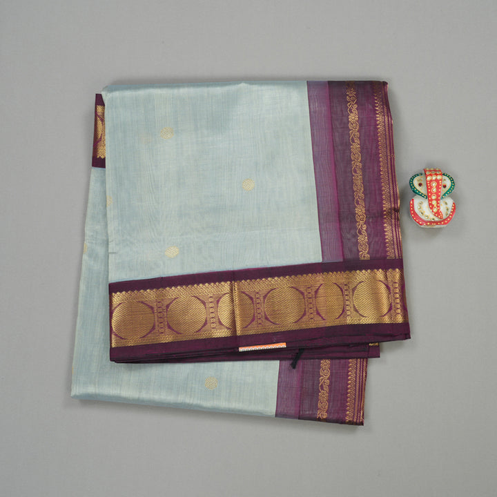 Hayagrivas Handloom Pure Silk Cotton Saree in Elegant Silver Grey KBE365E4-5