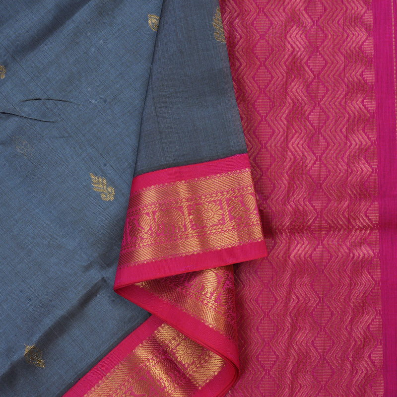 Hayagrivas Handloom Pure Silk Cotton saree in Striking Elephant Grey KBE365E4-8
