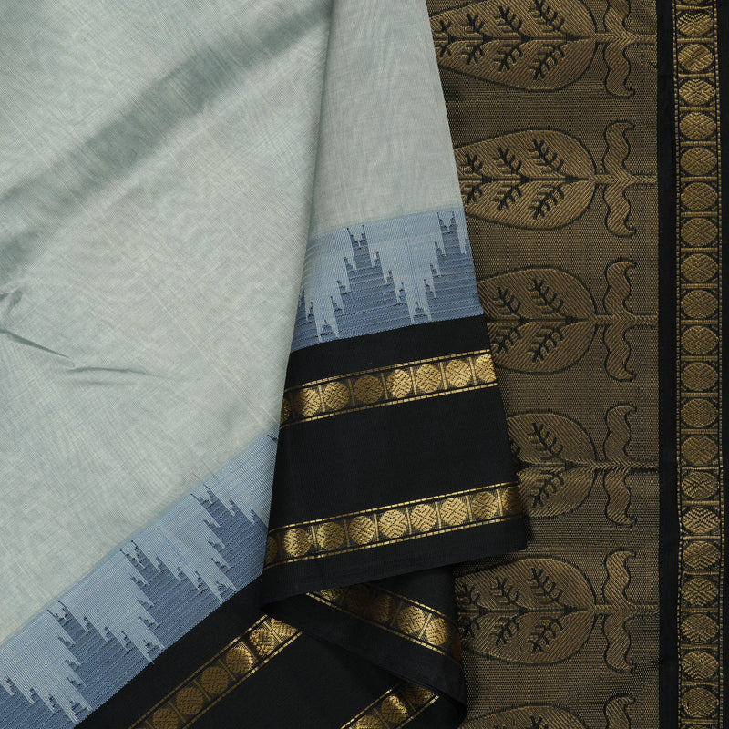 Hayagrivas Handloom Pure Silk Cotton Saree in Elegant Silver Grey KBE365E5-4