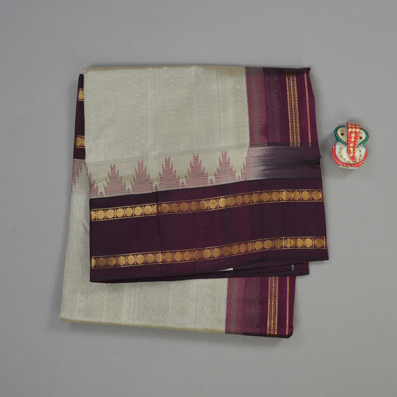 Hayagrivas Handloom Pure Silk Cotton Saree in Serene Beige KBE365E5-8