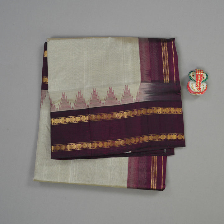 Hayagrivas Handloom Pure Silk Cotton Saree in Serene Beige KBE365E5-8