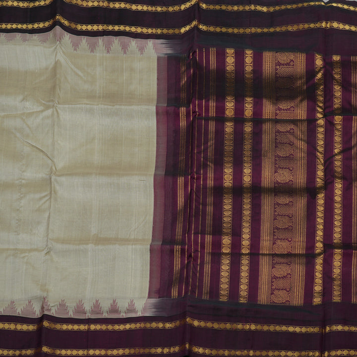 Hayagrivas Handloom Pure Silk Cotton Saree in Serene Beige KBE365E5-8