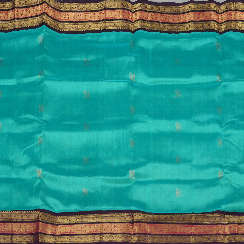 Hayagrivas Handloom Pure Silk Cotton Saree in Radiant Sky Blue KBE365E7-4