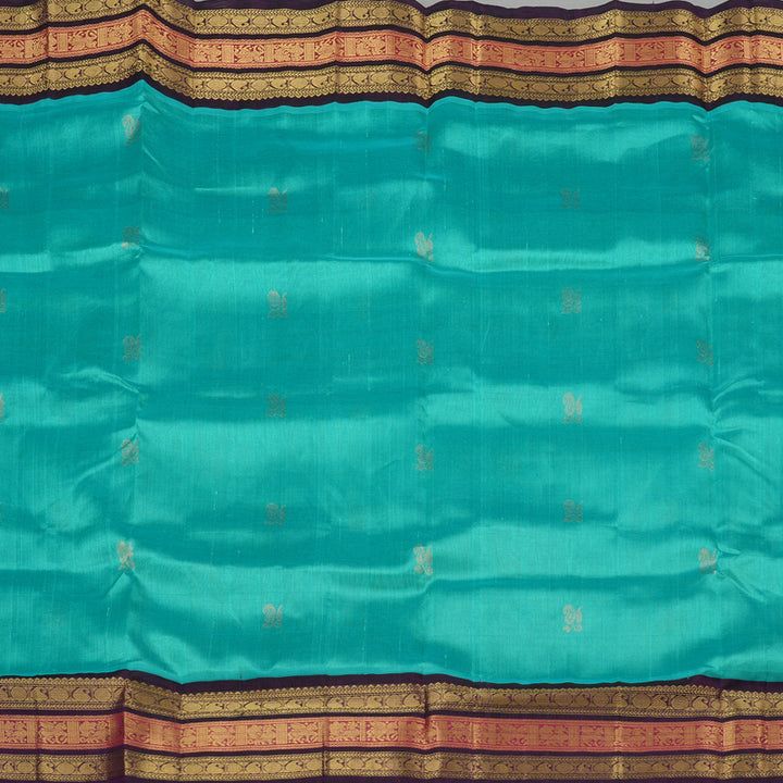 Hayagrivas Handloom Pure Silk Cotton Saree in Radiant Sky Blue KBE365E7-4