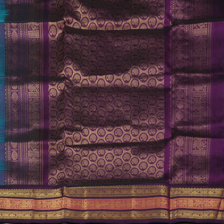 Hayagrivas Handloom Pure Silk Cotton Saree in Radiant Sky Blue KBE365E7-4