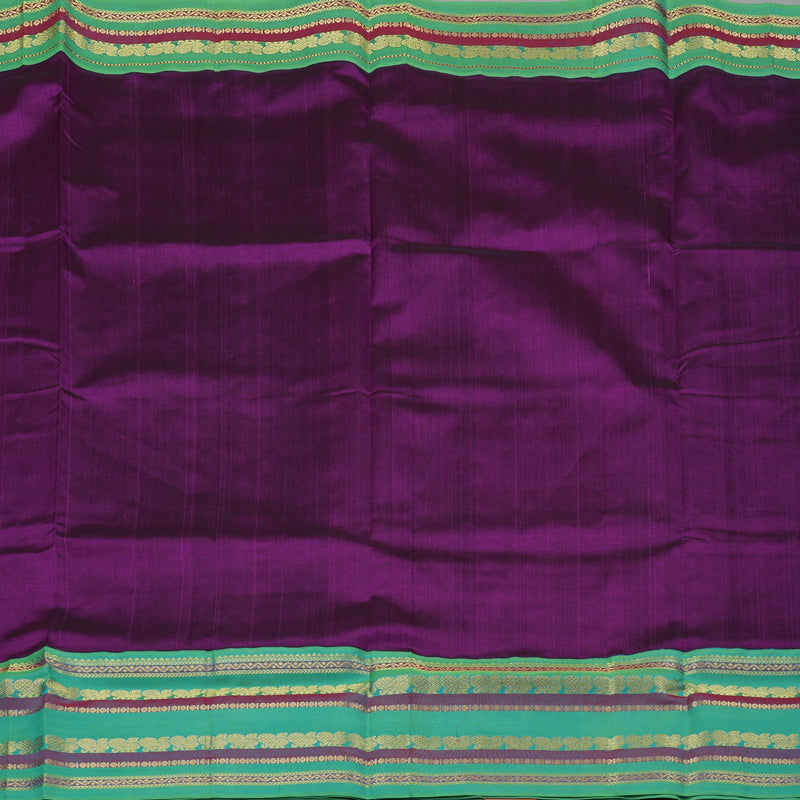 Hayagrivas Handloom Pure Silk Cotton Saree in Majestic Purple KBE365E8-1