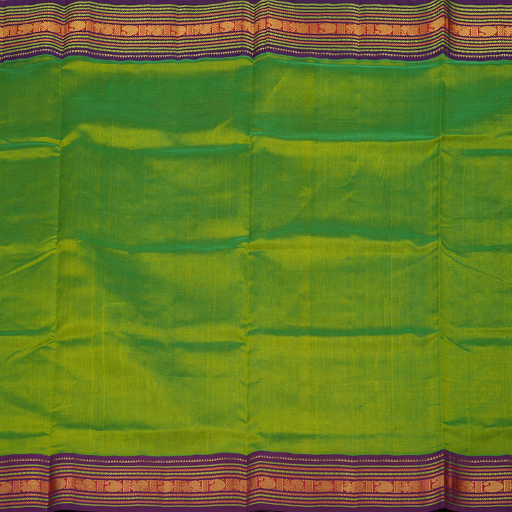 Hayagrivas Handloom Pure Silk Cotton Saree in Vibrant Fluorescent Green KBE365E8-4