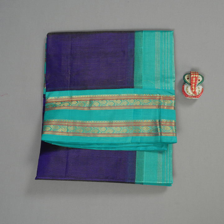 Hayagrivas Handloom Pure Silk Cotton Saree in Deep Blue KBE365E9-2