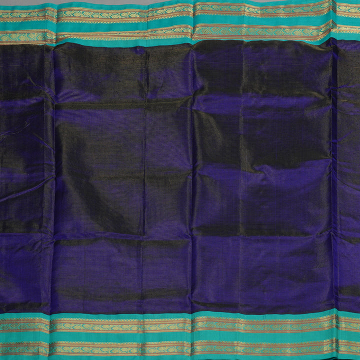 Hayagrivas Handloom Pure Silk Cotton Saree in Deep Blue KBE365E9-2