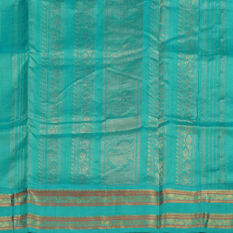 Hayagrivas Handloom Pure Silk Cotton Saree in Deep Blue KBE365E9-2