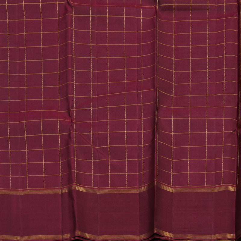 Hayagrivas Dark Brown Handloom Kanjivaram Silk Saree with Wine Purple Border KBE367E3-2