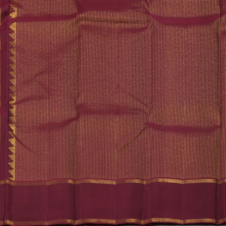 Hayagrivas Dark Brown Handloom Kanjivaram Silk Saree with Wine Purple Border KBE367E3-2