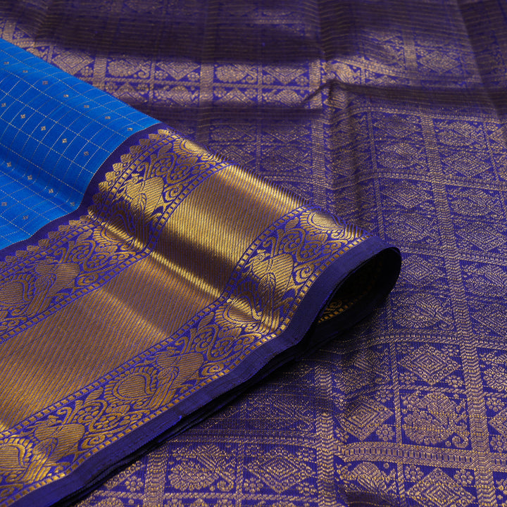 Hayagrivas Handloom Pure Kanjivaram Silk Saree in Serene Sky Blue KBE367E8-2