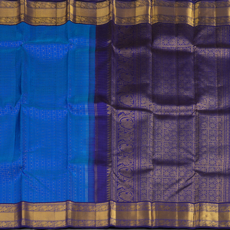 Hayagrivas Handloom Pure Kanjivaram Silk Saree in Serene Sky Blue KBE367E8-2