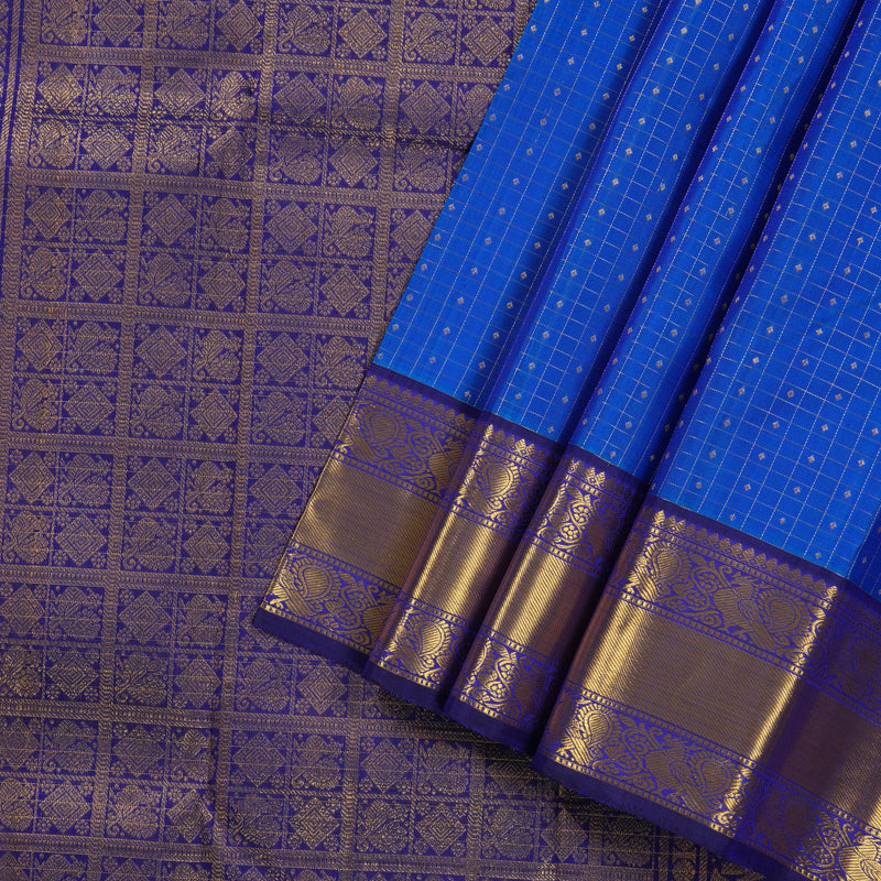 Hayagrivas Handloom Pure Kanjivaram Silk Saree in Serene Sky Blue KBE367E8-2
