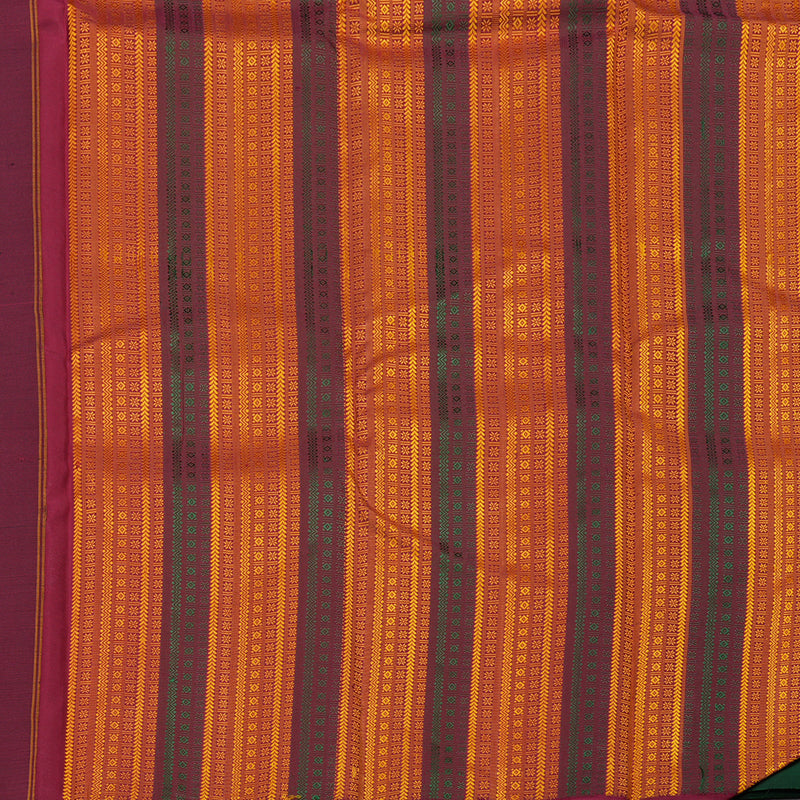 Hayagrivas Handloom Pure Kanjivaram Silk Saree in Glamorous Bottle Green KBE368E1-1