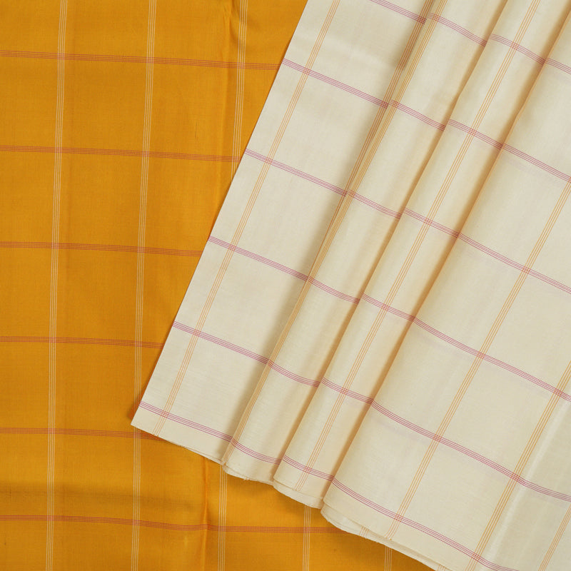 Hayagrivas Handloom Ivory Kanjivaram Silk Saree KBE368E2-1
