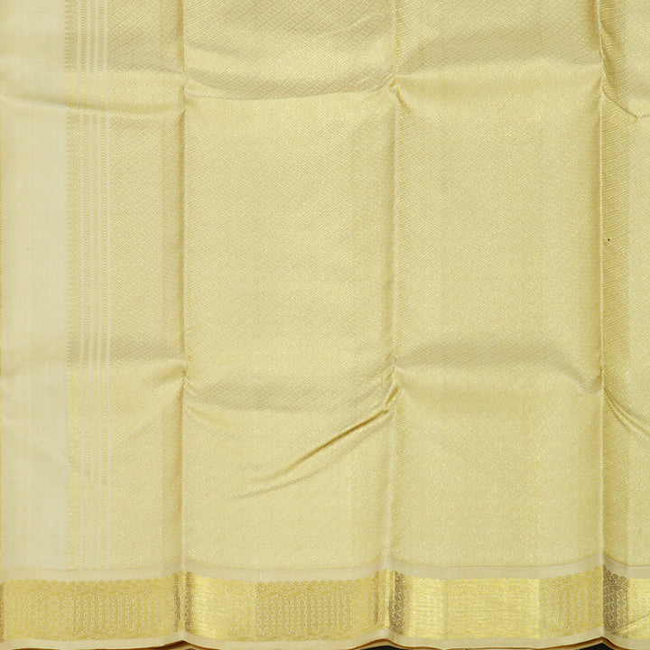 Hayagrivas Handloom Black Kanjivaram Silk Saree with Sandal Border KBE36D1-2