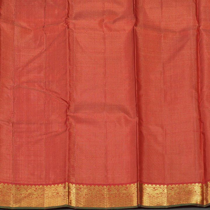 Hayagrivas Handloom Kanjivaram silk saree in Red Vairaoosi KBE36D2-1