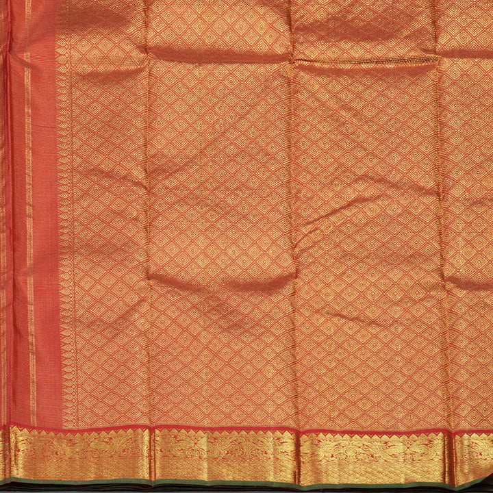 Hayagrivas Handloom Kanjivaram silk saree in Red Vairaoosi KBE36D2-1