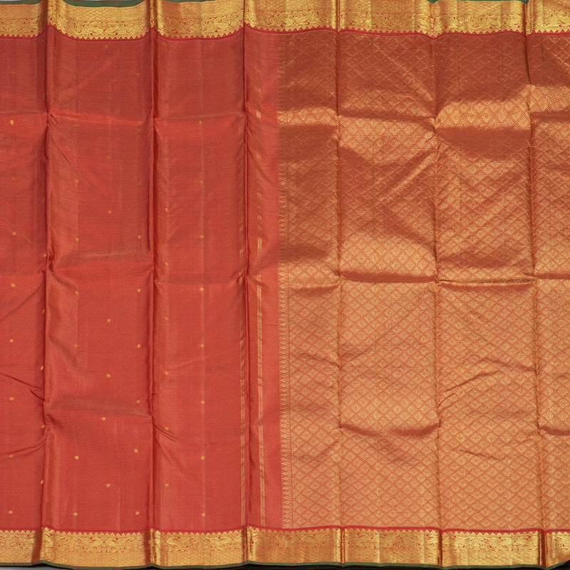 Hayagrivas Handloom Kanjivaram silk saree in Red Vairaoosi KBE36D2-1