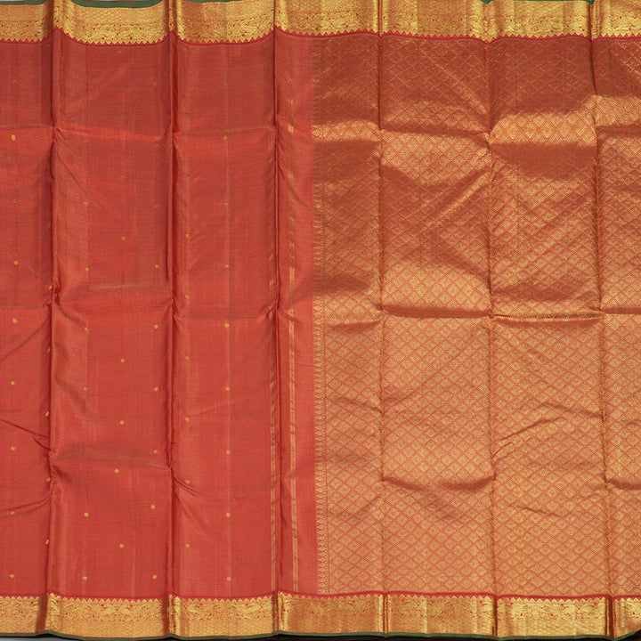 Hayagrivas Handloom Kanjivaram silk saree in Red Vairaoosi KBE36D2-1