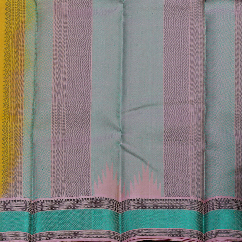 Hayagrivas Handloom Kanjivaram Silk Saree in Vibrant Mustard Yellow KBE370E1-1