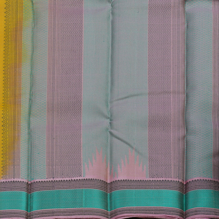 Hayagrivas Handloom Kanjivaram Silk Saree in Vibrant Mustard Yellow KBE370E1-1