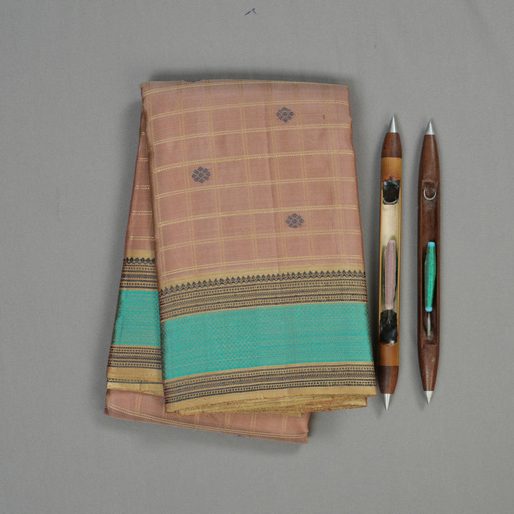 Hayagrivas Handloom Kanjivaram Silk Saree in Delicate Onion Pink KBE370E1-2
