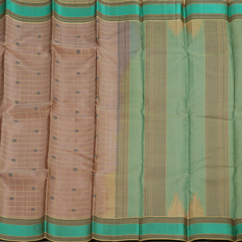 Hayagrivas Handloom Kanjivaram Silk Saree in Delicate Onion Pink KBE370E1-2