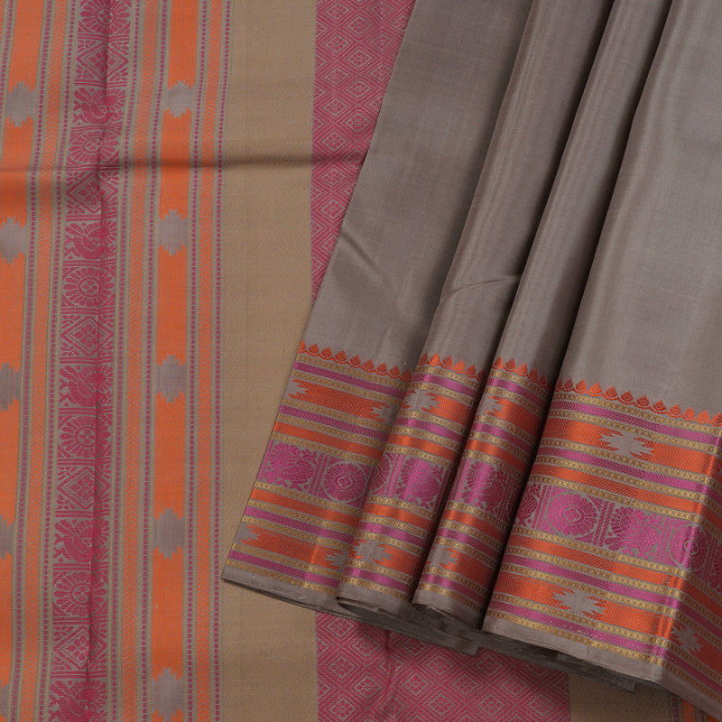 Hayagrivas Handloom Pure Kanjivaram Silk Saree in Subtle Beige KBE370E10-1