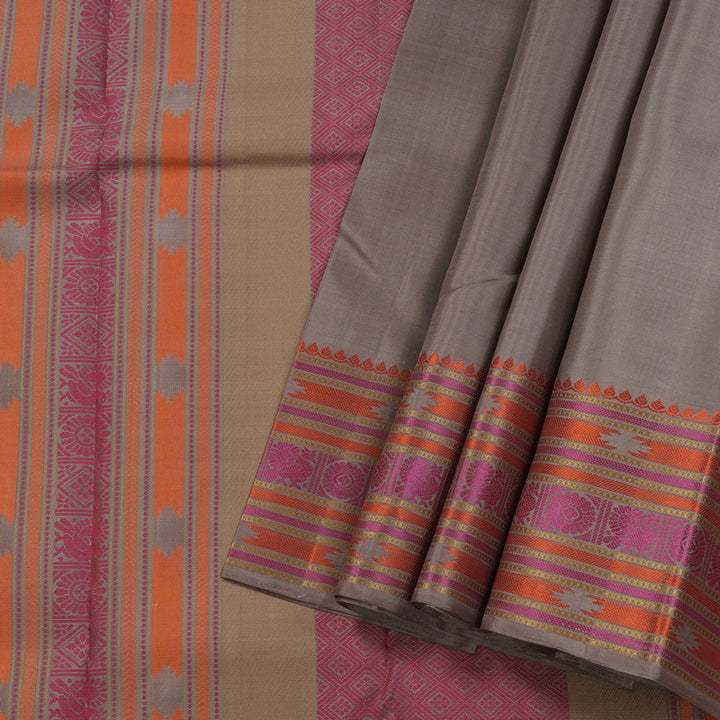 Hayagrivas Handloom Pure Kanjivaram Silk Saree in Subtle Beige KBE370E10-1