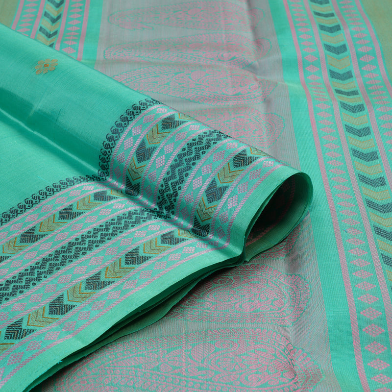 Hayagrivas Handloom Pure Kanjivaram Silk Saree in Gentle Sea Blue KBE370E5-2