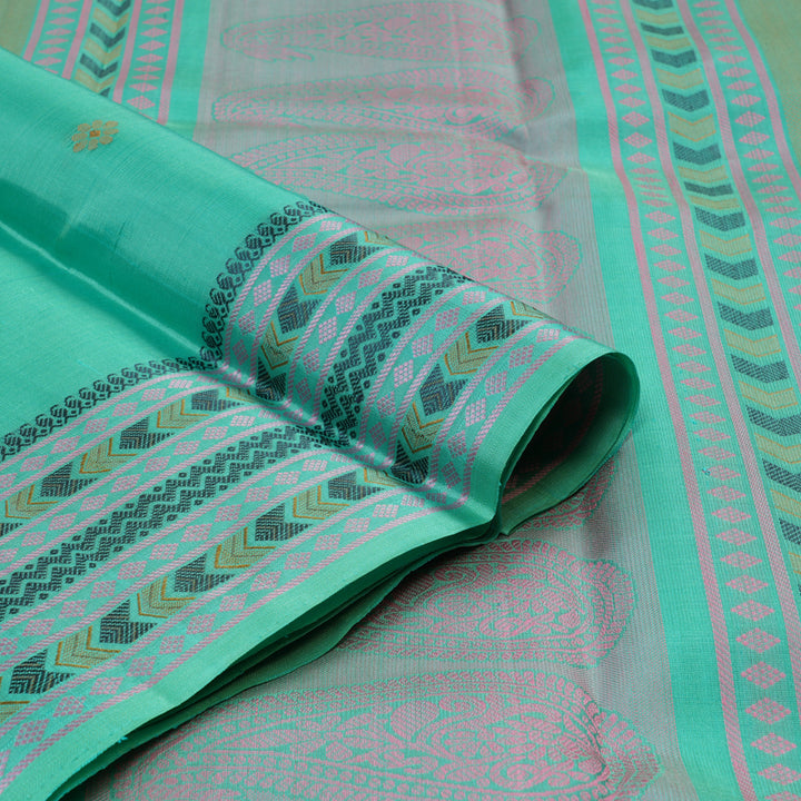 Hayagrivas Handloom Pure Kanjivaram Silk Saree in Gentle Sea Blue KBE370E5-2
