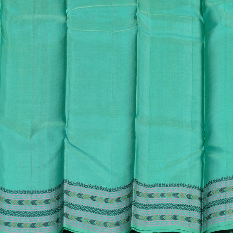 Hayagrivas Handloom Pure Kanjivaram Silk Saree in Gentle Sea Blue KBE370E5-2