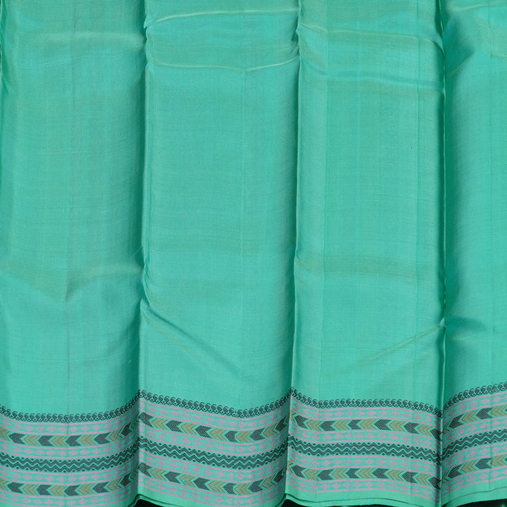 Hayagrivas Handloom Pure Kanjivaram Silk Saree in Gentle Sea Blue KBE370E5-2