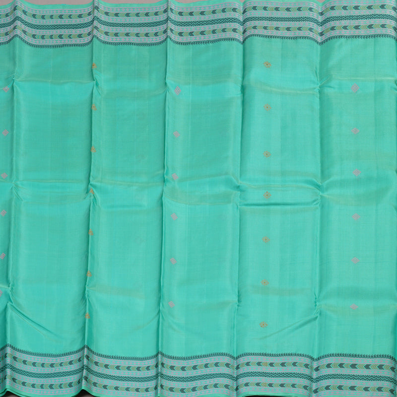 Hayagrivas Handloom Pure Kanjivaram Silk Saree in Gentle Sea Blue KBE370E5-2