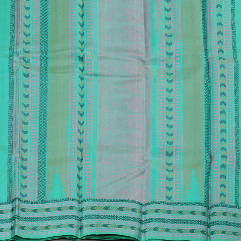 Hayagrivas Handloom Pure Kanjivaram Silk Saree in Gentle Sea Blue KBE370E5-2