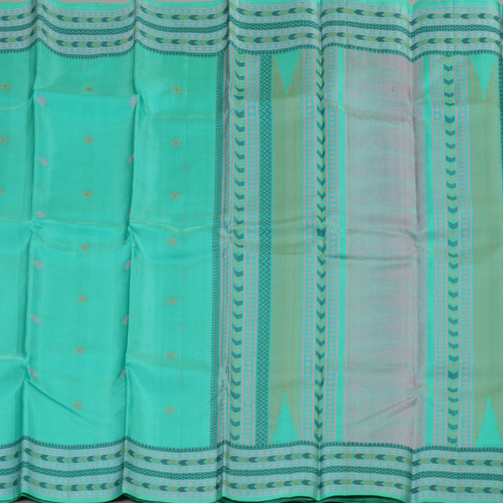 Hayagrivas Handloom Pure Kanjivaram Silk Saree in Gentle Sea Blue KBE370E5-2