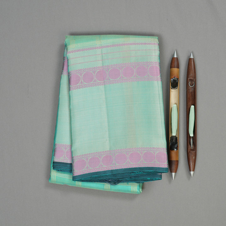 Hayagrivas Handloom Kanjivaram Silk Saree in Refreshing Sea Blue KBE370E7-2